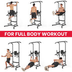 Dip Station, Pull Up Bar Adjustable Home Workout