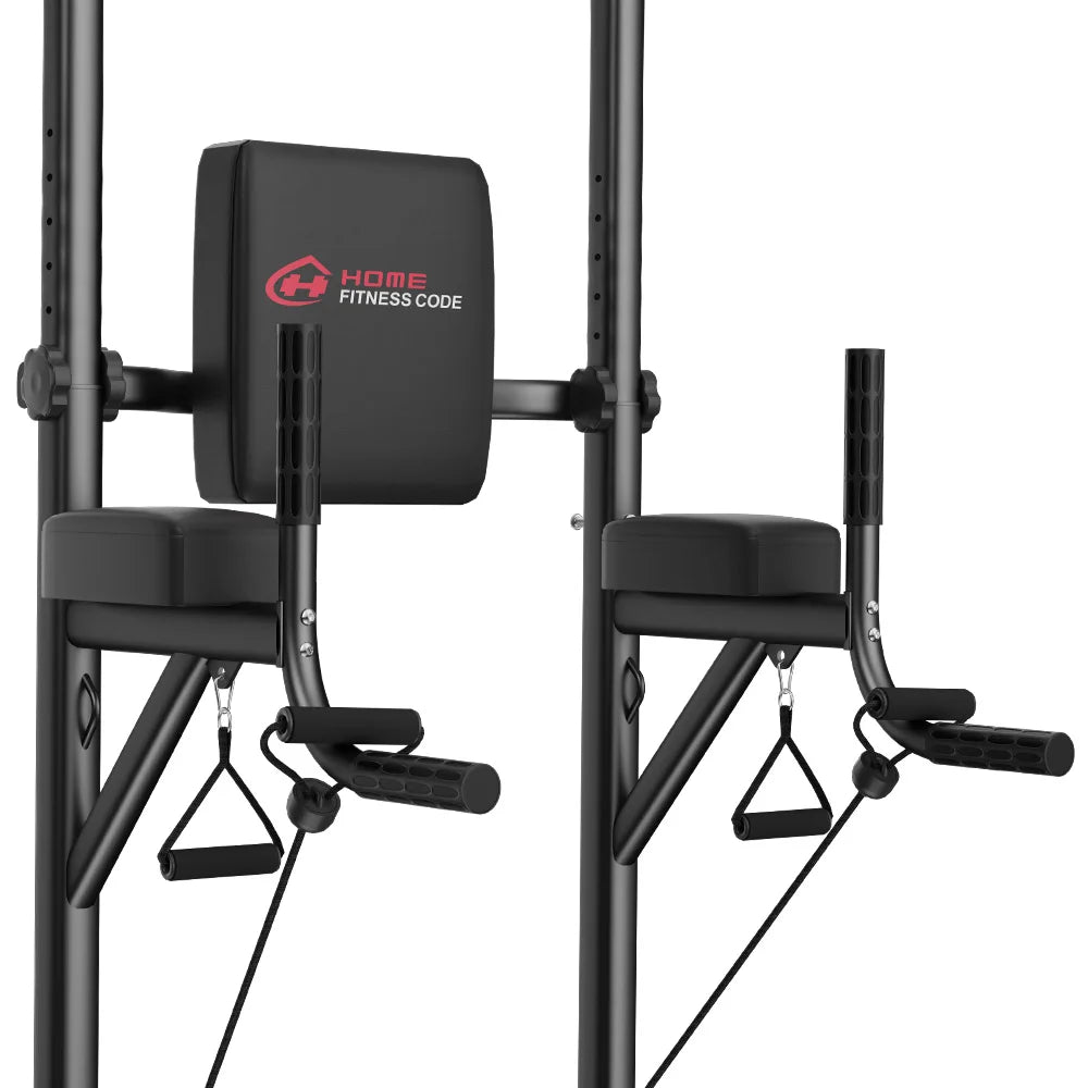 Dip Station, Pull Up Bar Adjustable Home Workout