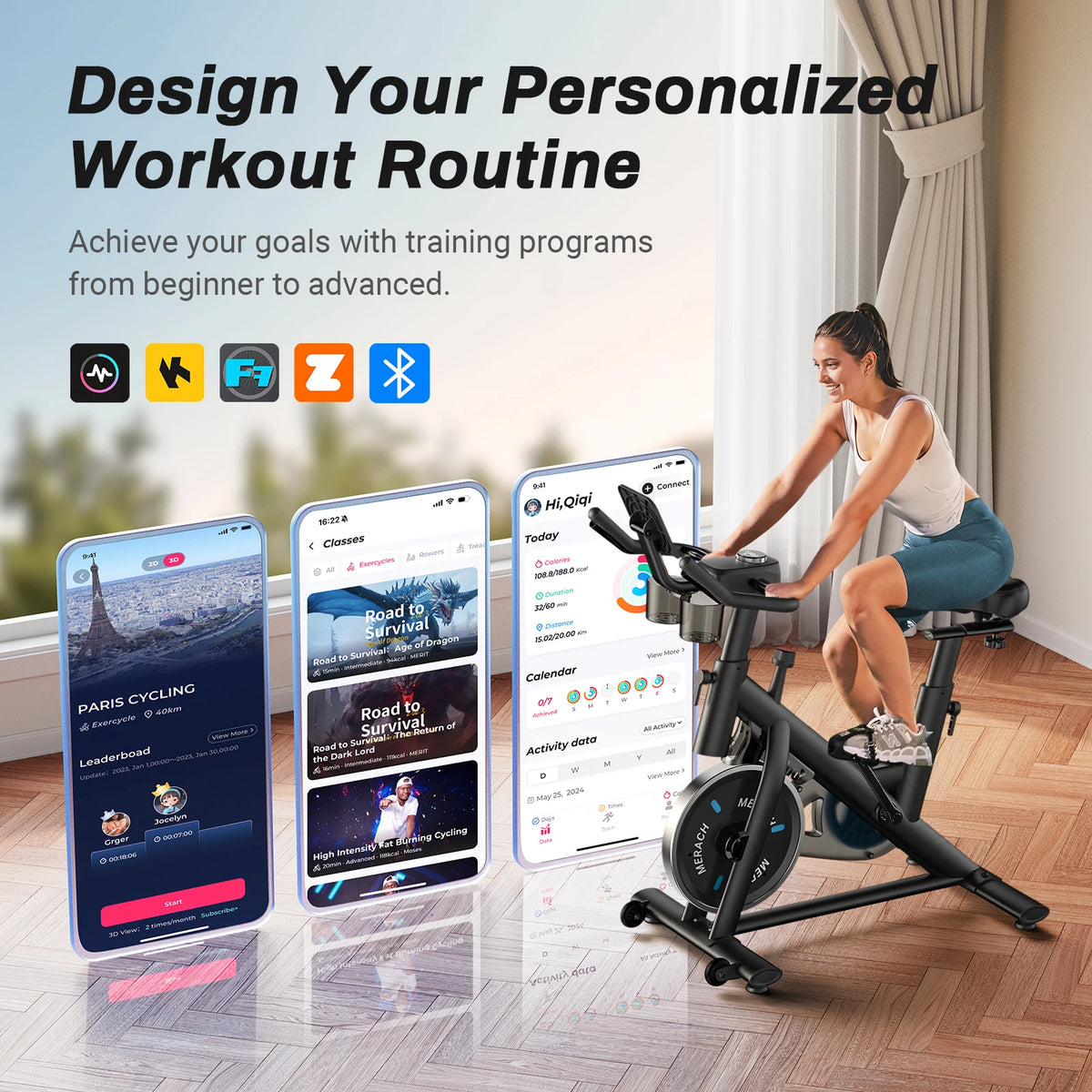 Bluetooth Stationary Exercise Bike