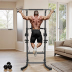 Dip Station, Pull Up Bar Adjustable Home Workout