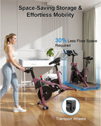 Magnetic Resistance Indoor Exercise Bike with Pad Mount & LCD Monitor