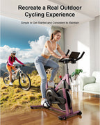 Magnetic Resistance Indoor Exercise Bike with Pad Mount & LCD Monitor