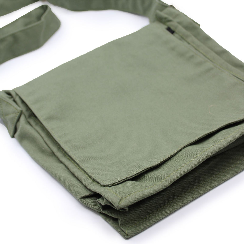 Cotton Canvas Messenger Bag - Navy Blue
