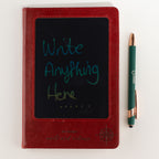 A5 Intention Note Book - LCD Wipe Screen - Red Leather Effect - 80 Leafs
