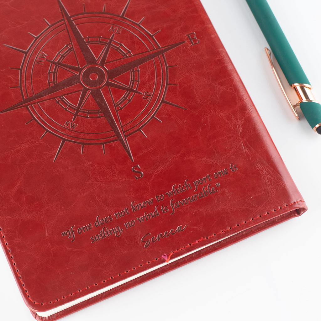 A5 Intention Note Book - LCD Wipe Screen - Red Leather Effect - 80 Leafs