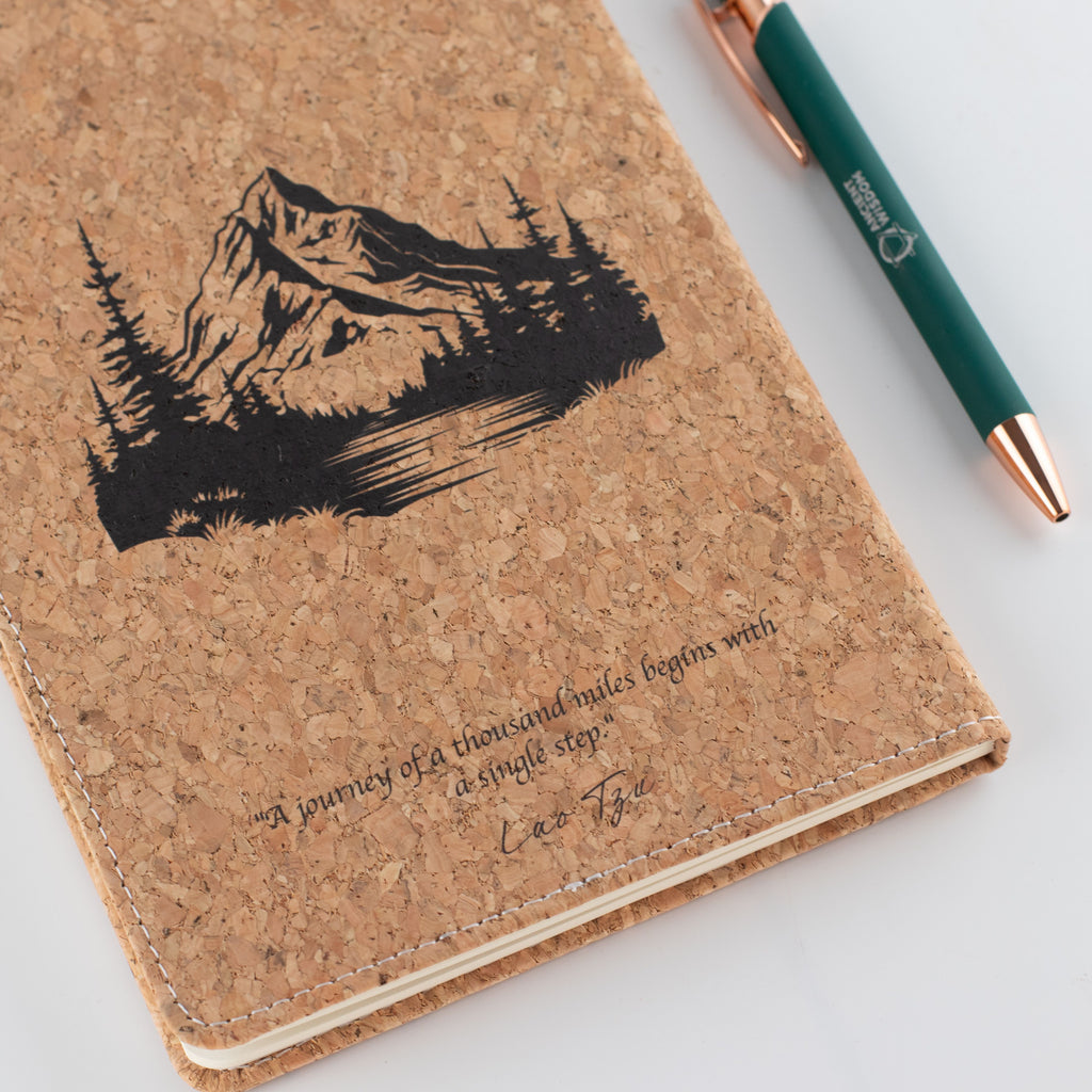 A5 Intention Note Book - LCD Wipe Screen - Cork Leather Effect - 80 Leafs