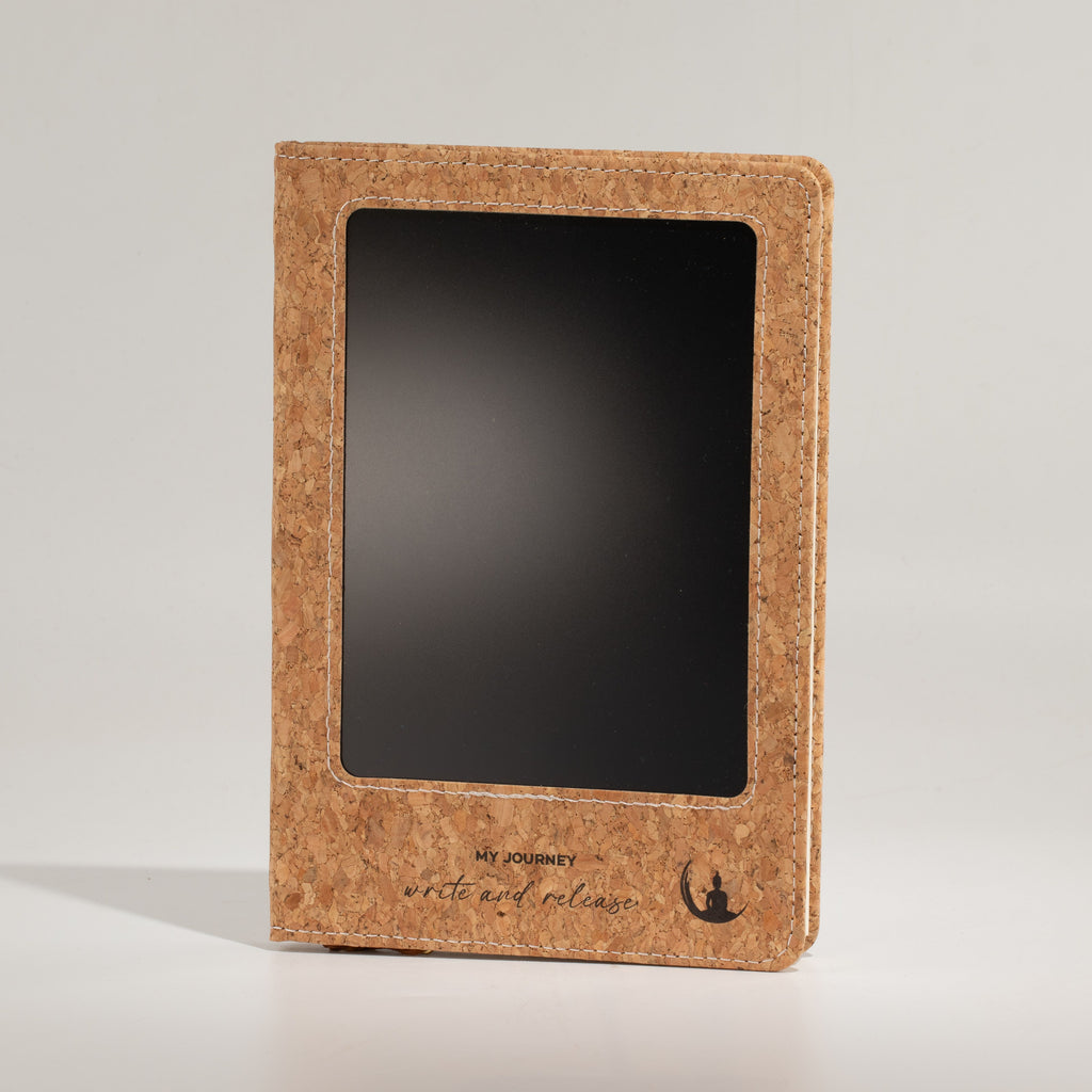 A5 Intention Note Book - LCD Wipe Screen - Cork Leather Effect - 80 Leafs