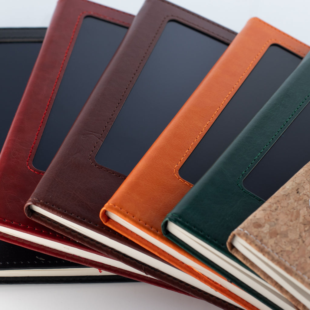 A5 Intention Note Book - LCD Wipe Screen - Red Leather Effect - 80 Leafs