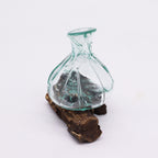 Molten Glass Mini Decanter on Wood 24cm