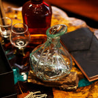 Molten Glass Mini Decanter on Wood 24cm