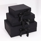 Luxury Gift Boxes With Bow – Black Set of 3
