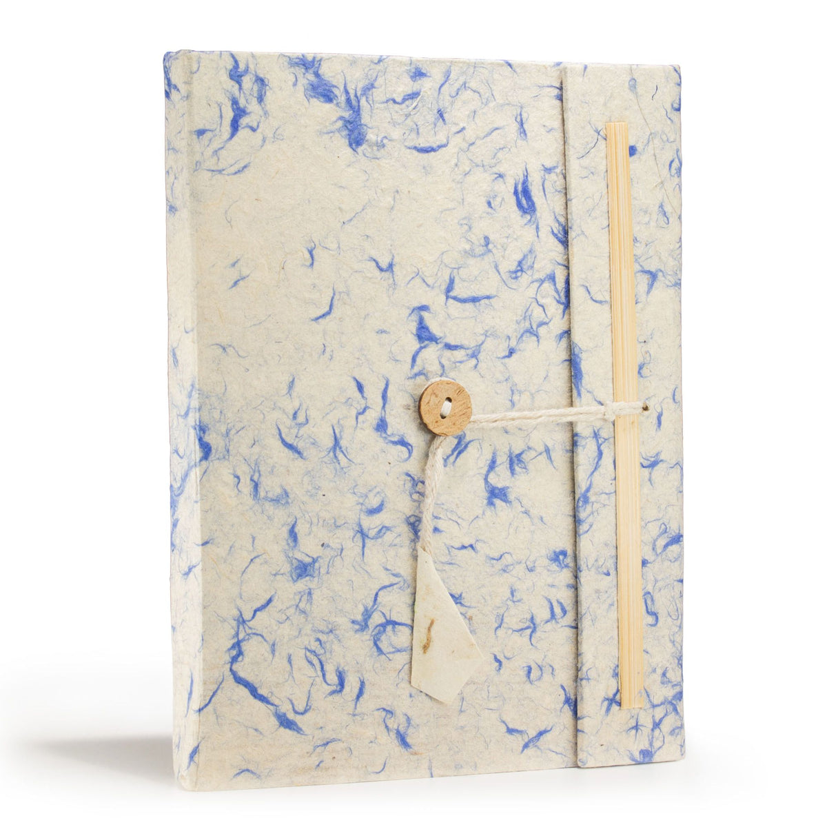 Lokta Mixed Blue Cotton Notebook – Large (21x15cm) – 45 Leaves – Includes Bookmark