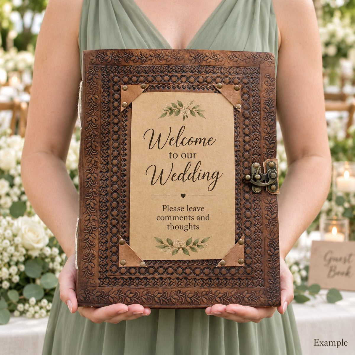 Huge Customisable Visitor Leather Book 10x13 (200 pages)