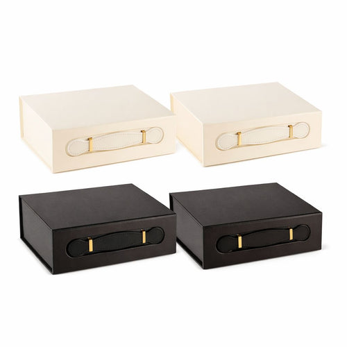 4 Luxury Hamper Gift Boxes - 2 White / 2 Black