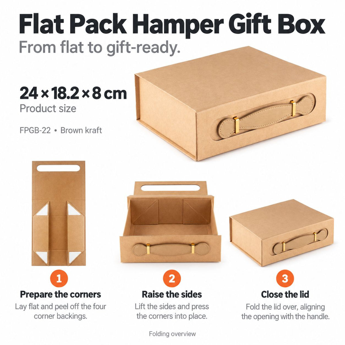 4 Luxury Hamper Gift Boxes - 2 White / 2 Black