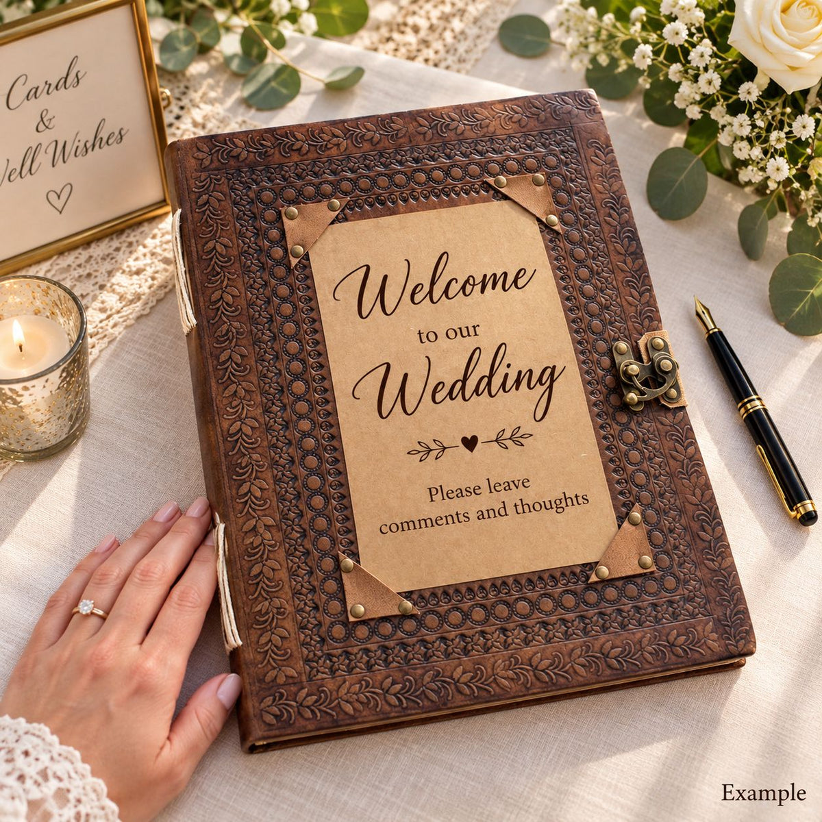 Huge Customisable Visitor Leather Book 10x13 (200 pages)