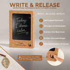 A5 Intention Note Book - LCD Wipe Screen - Cork Leather Effect - 80 Leafs