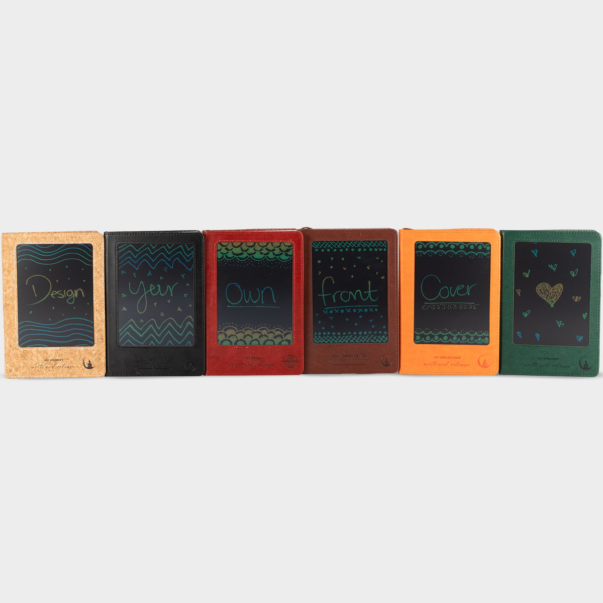 A5 Intention Note Book - LCD Wipe Screen - Cork Leather Effect - 80 Leafs