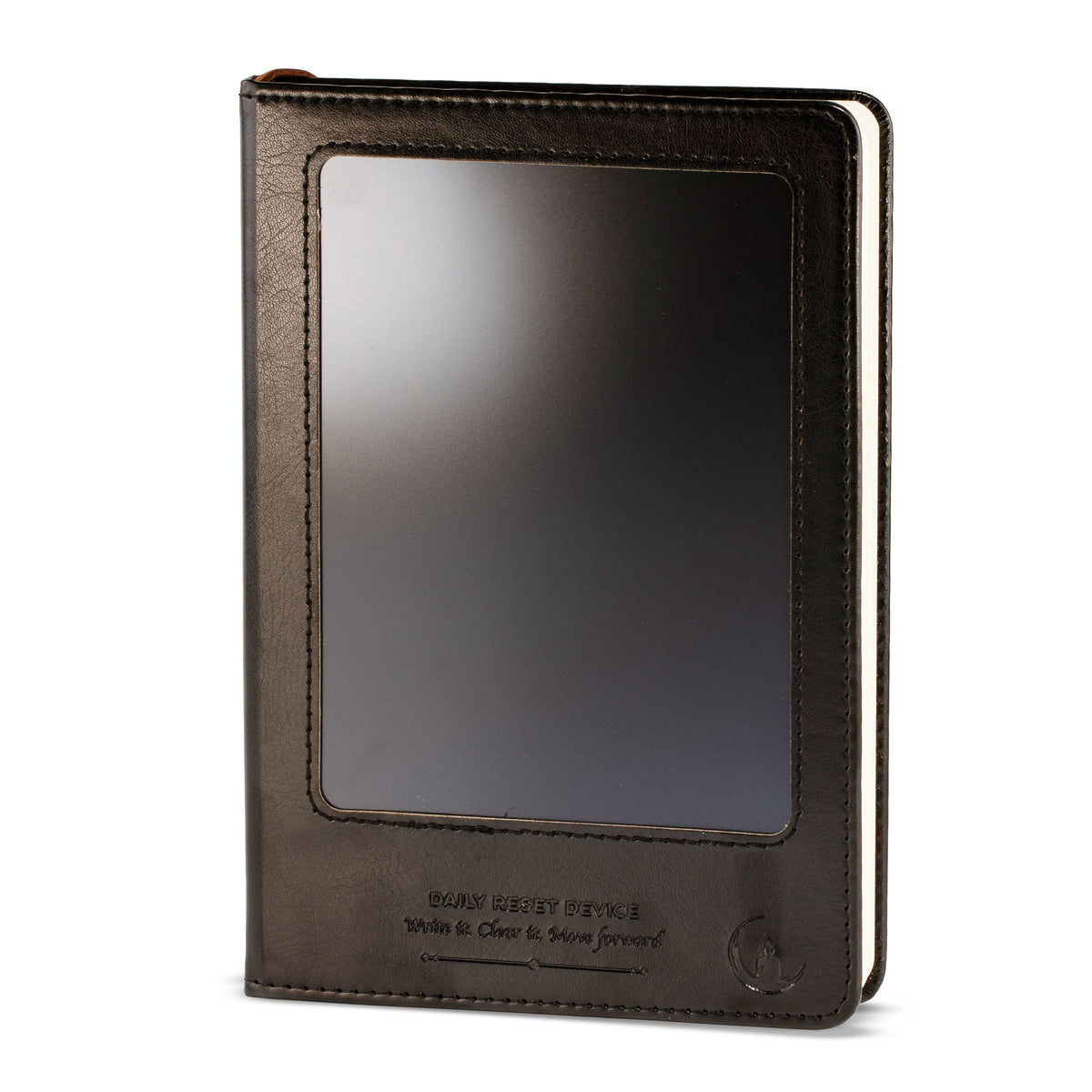 A5 Intention Note Book - LCD Wipe Screen - Black Leather Effect - 80 Leafs