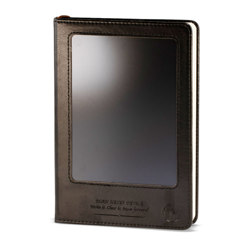 A5 Intention Note Book - LCD Wipe Screen - Black Leather Effect - 80 Leafs