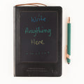 A5 Intention Note Book - LCD Wipe Screen - Black Leather Effect - 80 Leafs