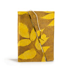 Lokta Bold Floral BambooNotebook – Medium (15x12cm) – 45 Leaves – Mustard Brown