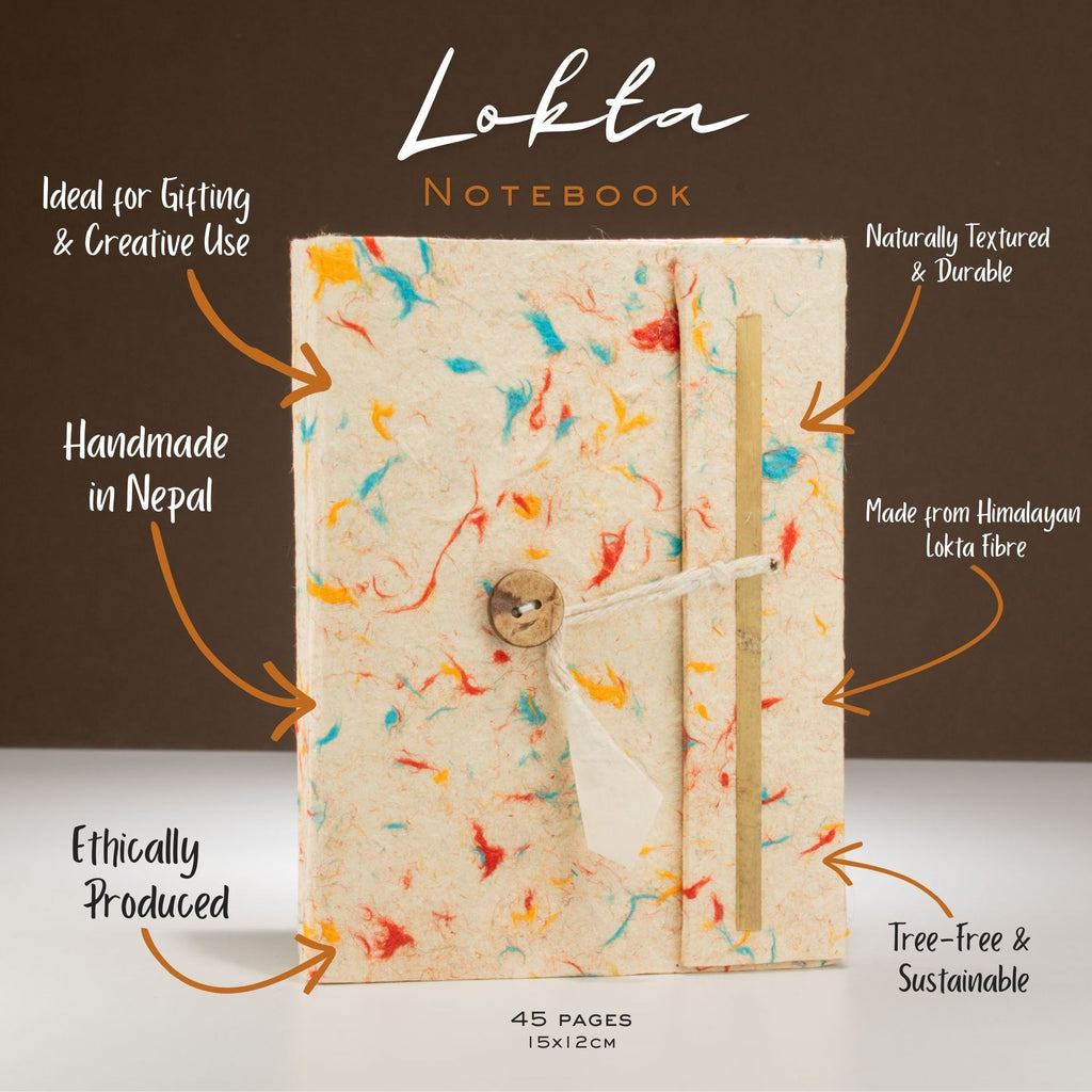Set Of 3 Lokta Mixed Colour Notebook