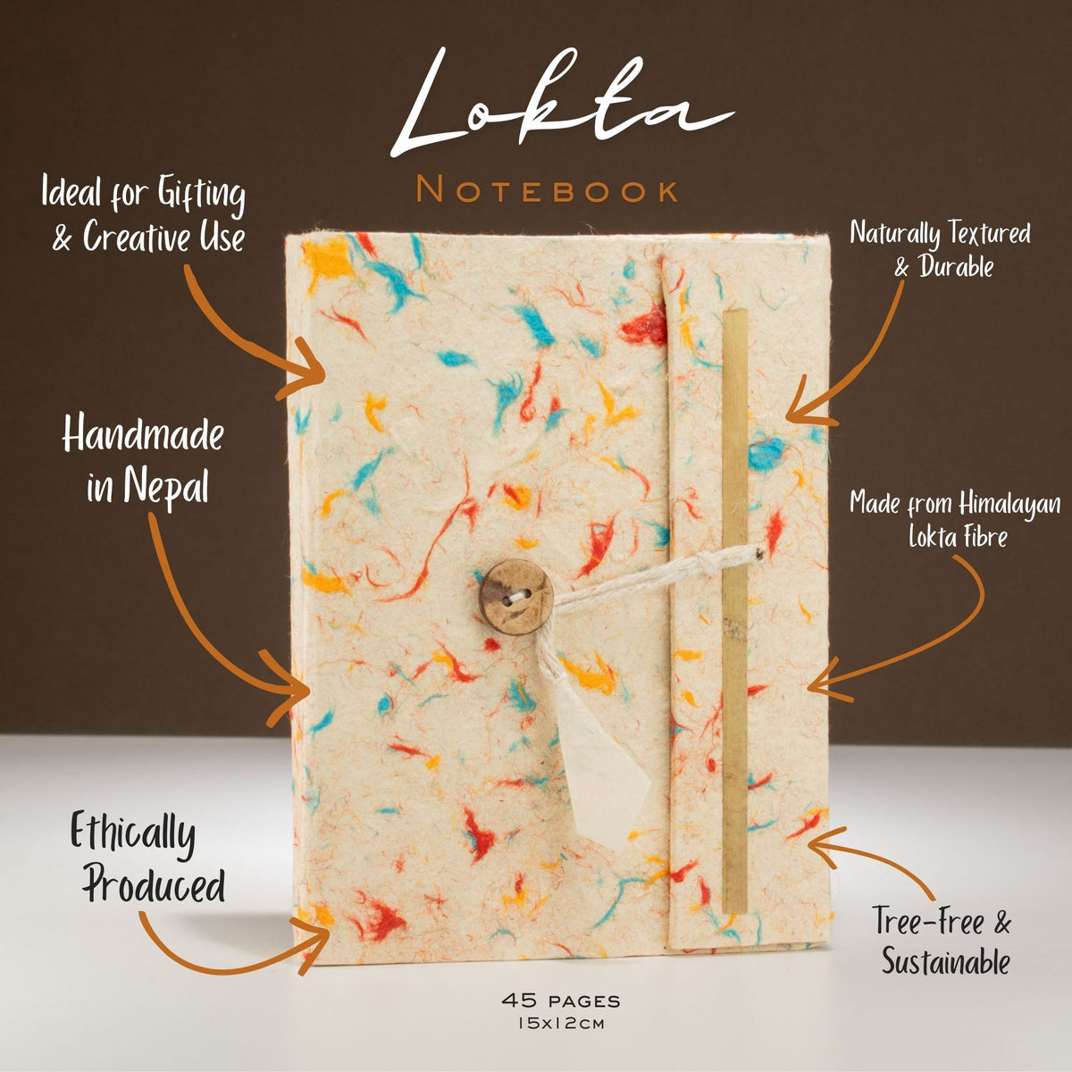 Set Of 3 Lokta Mixed Colour Notebook