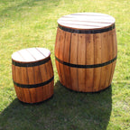 Albasia Barrel Table – Natural Wood 60 x 48.5 cm