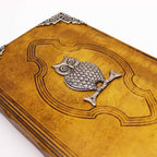 Wedding / Visitor Tan Book - Zinc Owl Decor - 200 Deckle Edges Pages - 26x18cm