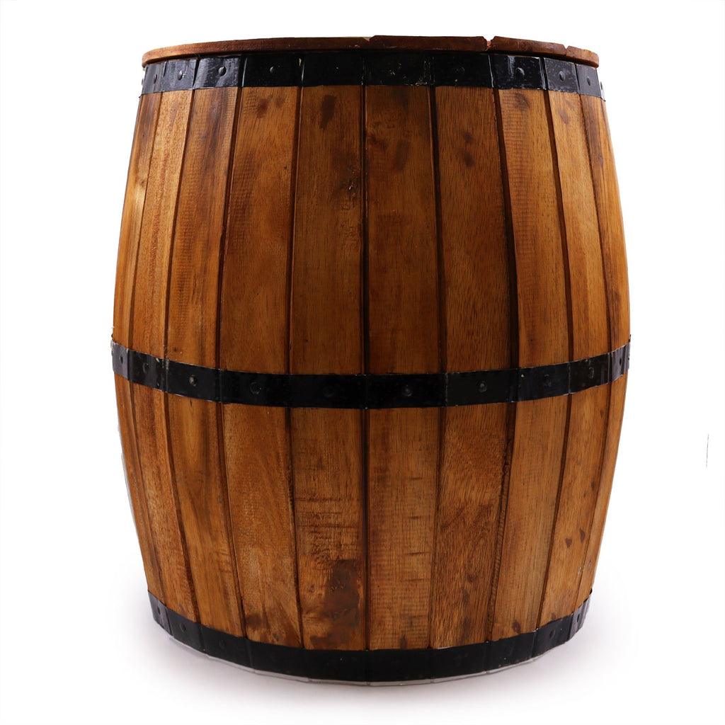 Albasia Barrel Table – Natural Wood 60 x 48.5 cm