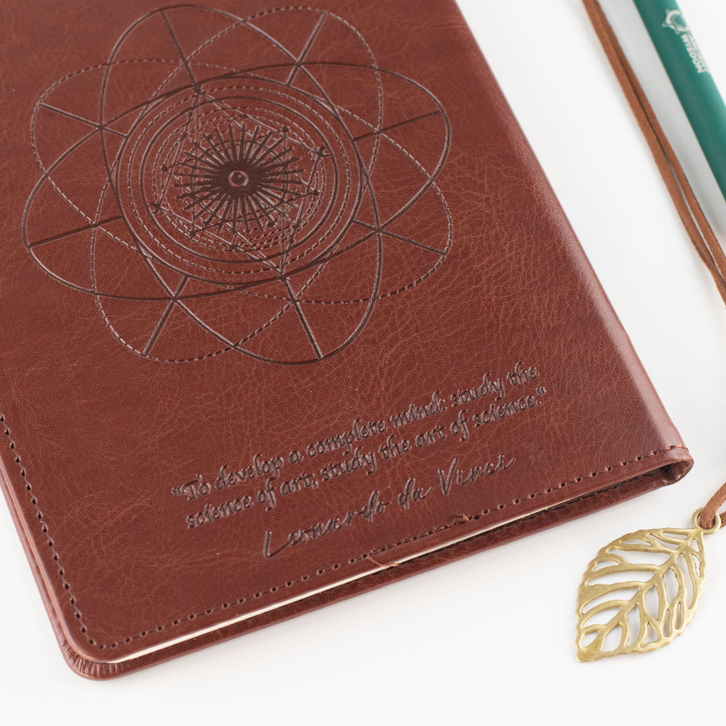 A5 Intention Note Book - LCD Wipe Screen - Brown Leather Effect - 80 Leafs