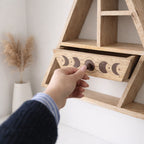 Triangle Shaped Wall Shelf with Drawer