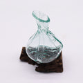 Molten Glass Mini Decanter on Wood 24cm