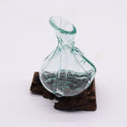 Molten Glass Mini Decanter on Wood 24cm