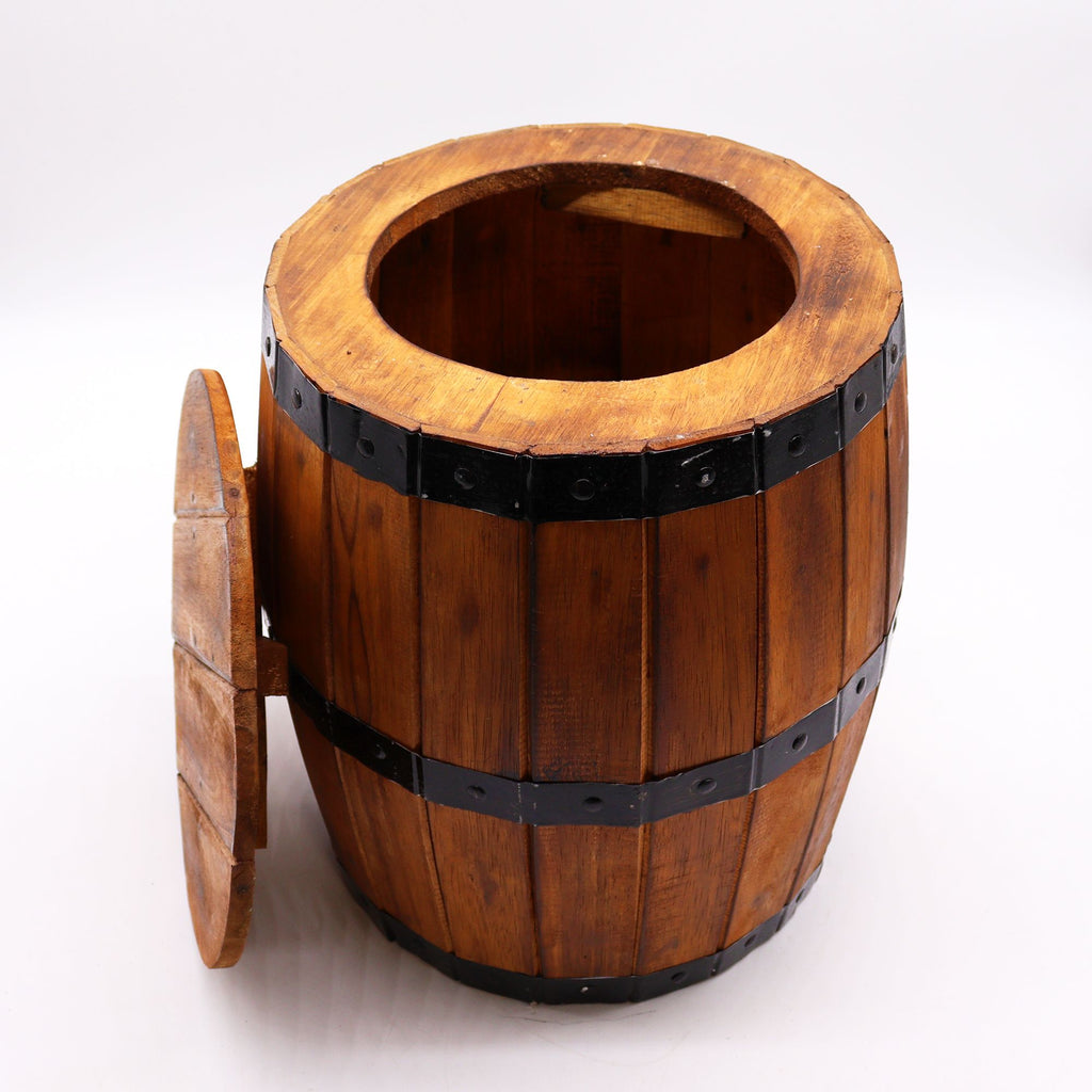 Beer Barrel Stool – Natural Wood 38 x 32 cm