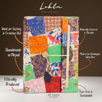 Patchwork Notebook – Large (21x15cm) – 45 Leaves – Includes Bookmark – Multi Colour