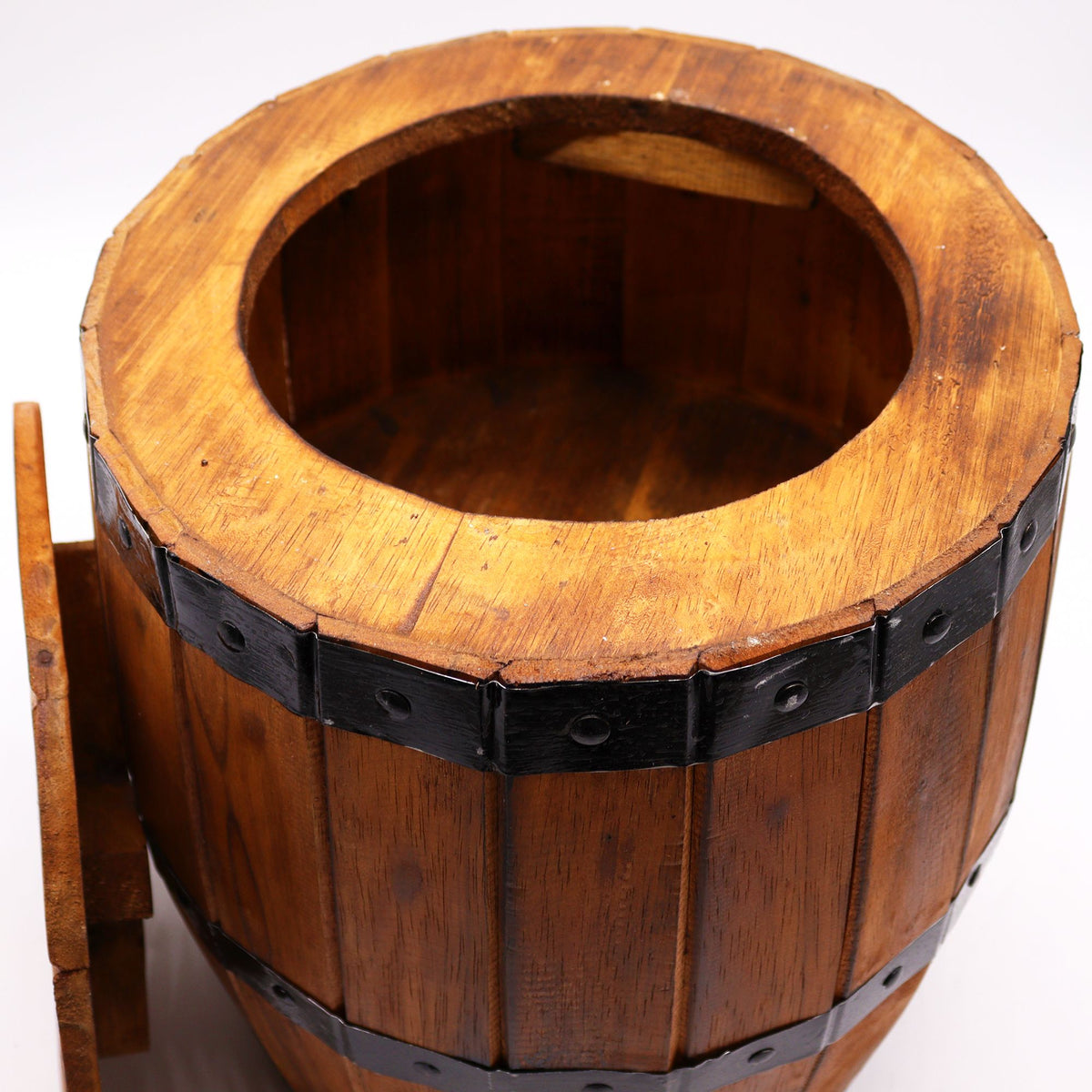 Beer Barrel Stool – Natural Wood 38 x 32 cm