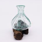 Molten Glass Mini Decanter on Wood 24cm